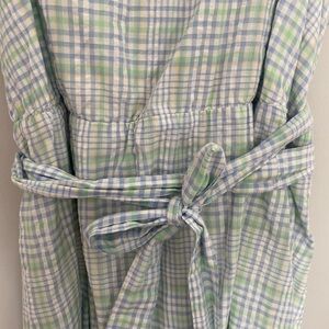 St. John's Bay Blue and Green Checkered Dress